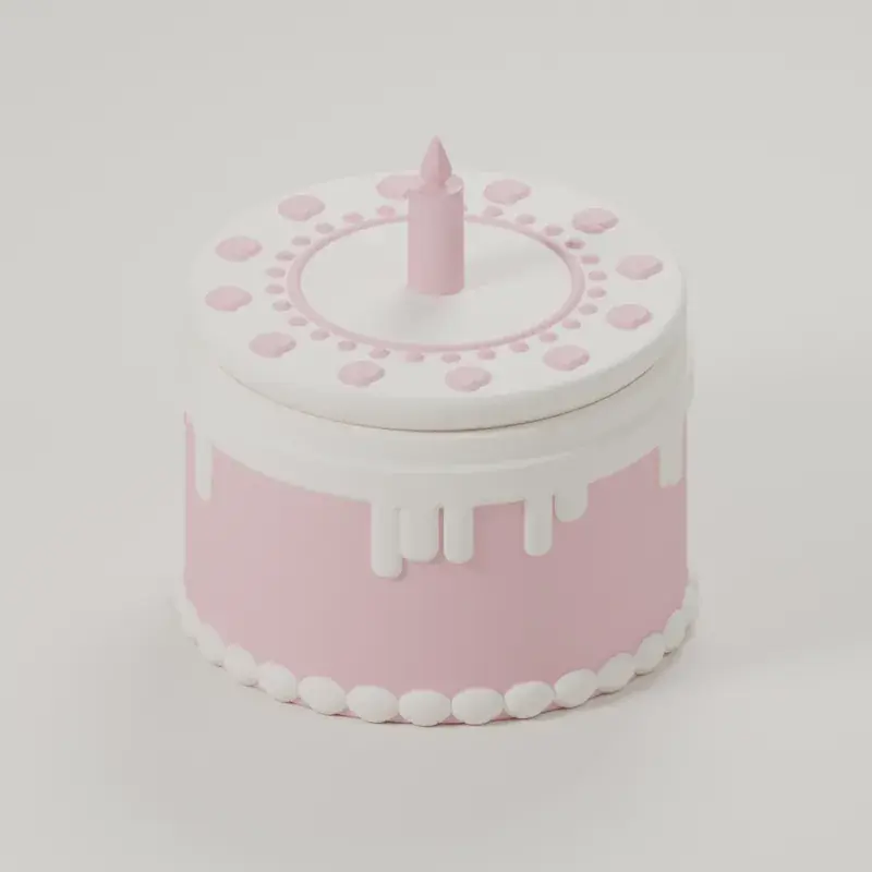 Render of the layer cake box with its lid on