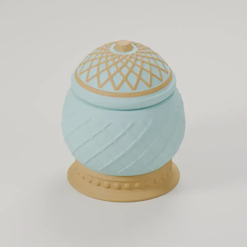 Render of the jeweled egg box with its lid on