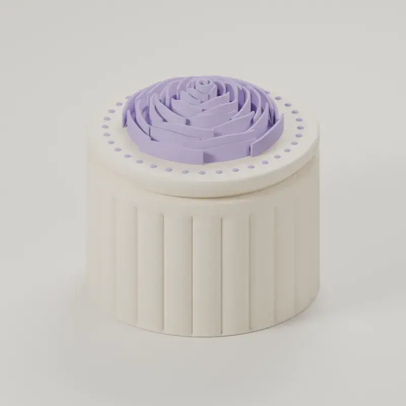 Render of the rose favor box with its lid on