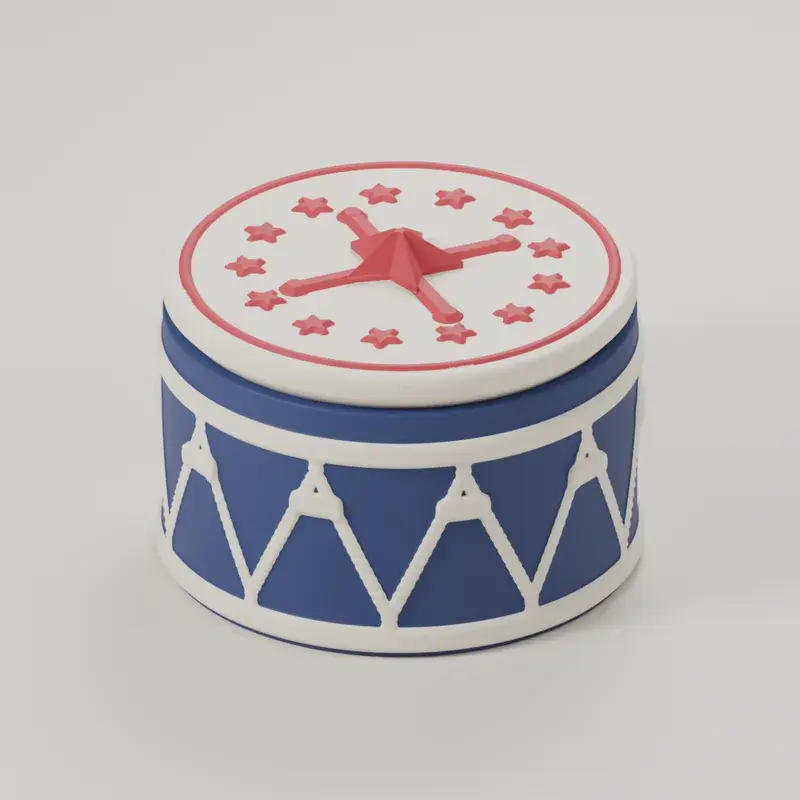 Render of the parade drum box with its lid on