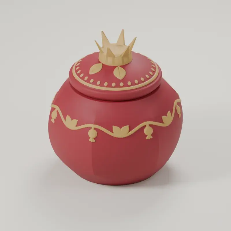 Render of the pomegranate box with its lid on
