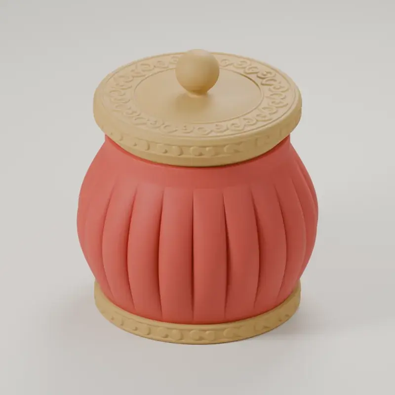 Render of the silk lantern box with its lid on