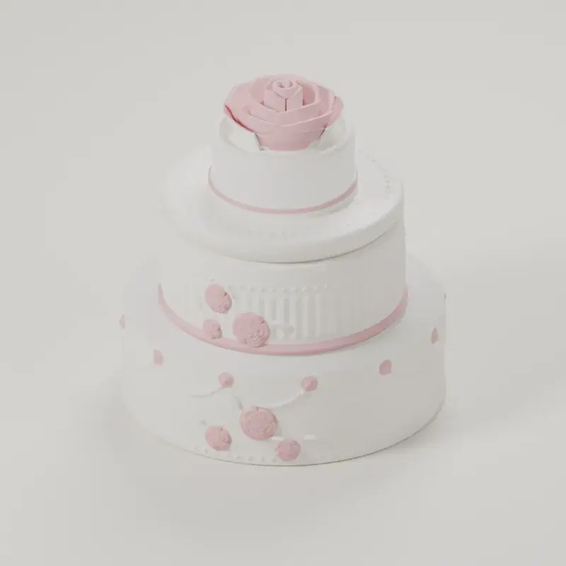 Render of the tiered wedding cake box with its lid on