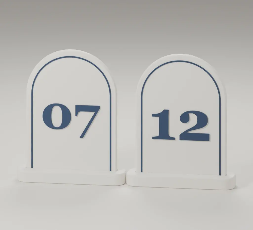 Render of the arch table markers