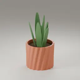 The fluted planter in Terracotta & walnut