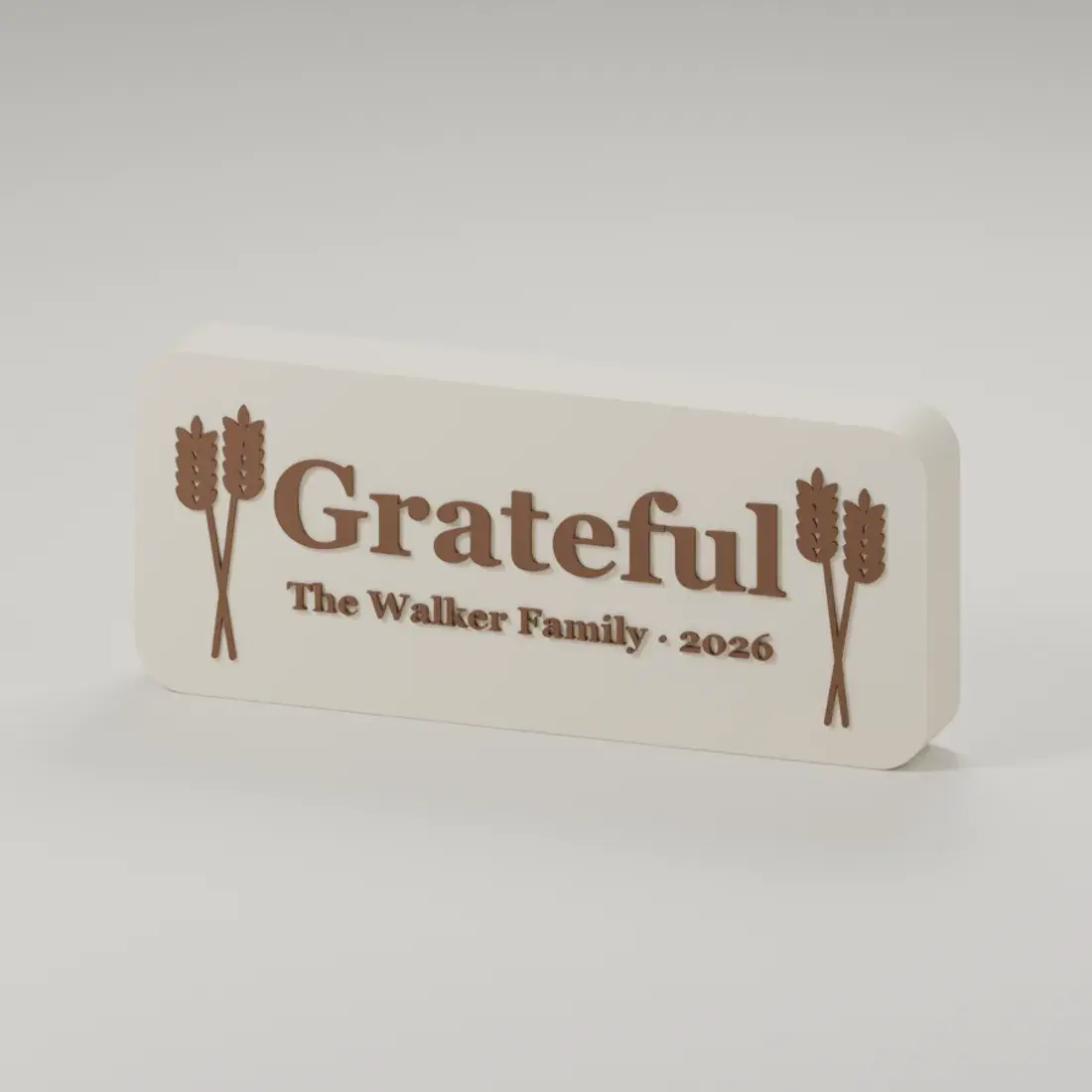 Render of the gratitude plaque