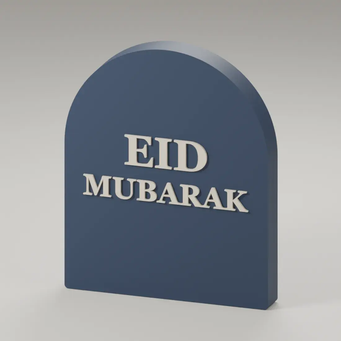 Render of the eid greeting plaque
