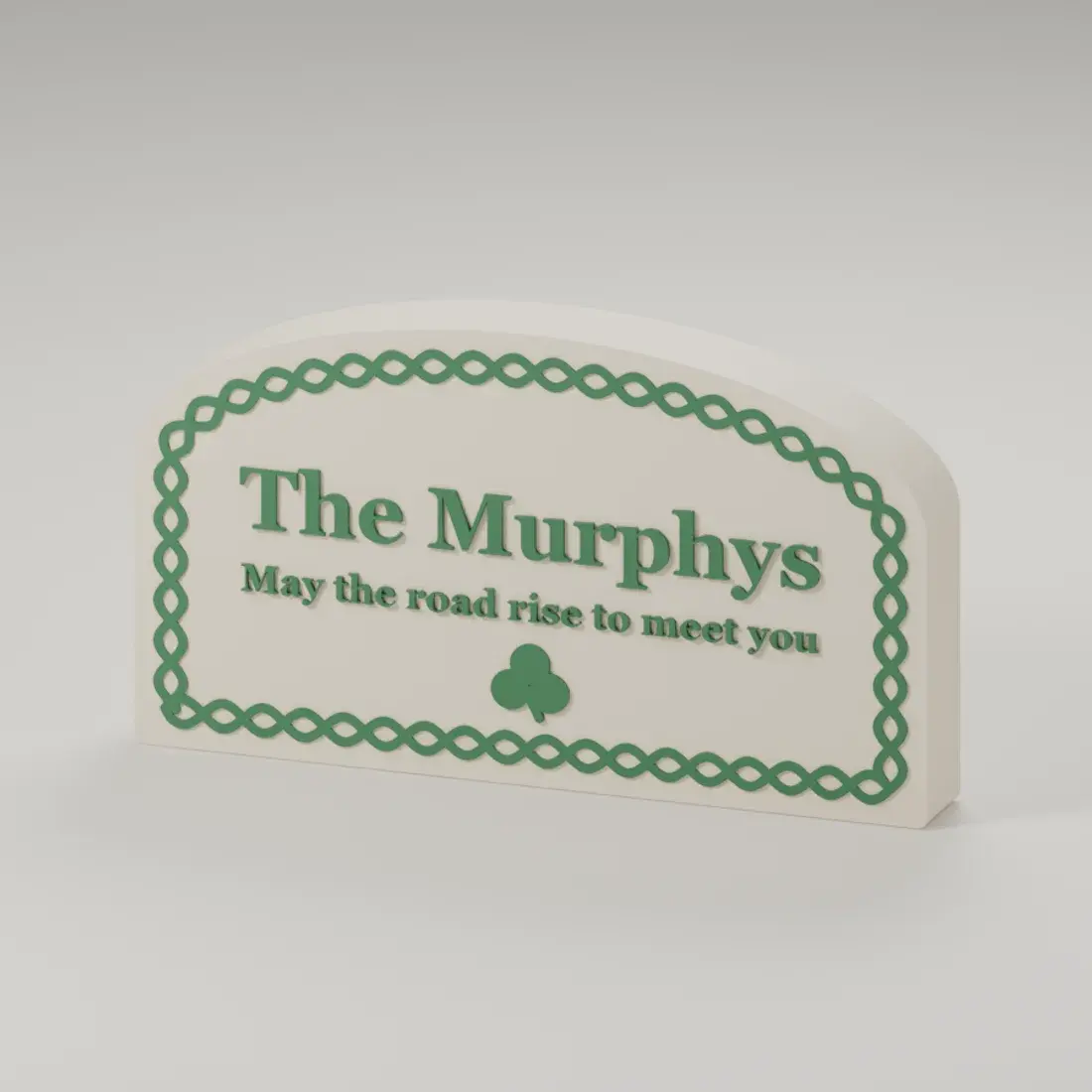 Render of the irish blessing plaque