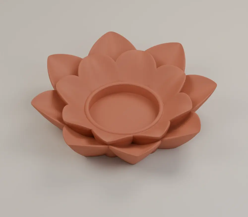 Render of the lotus led diya holder