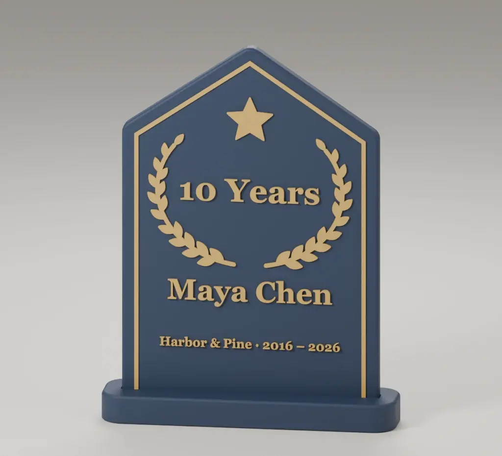 Render of the milestone award