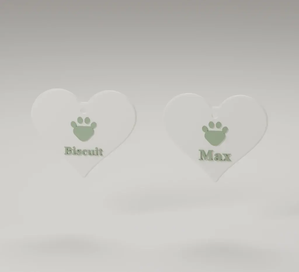 Render of the paw-heart keepsakes