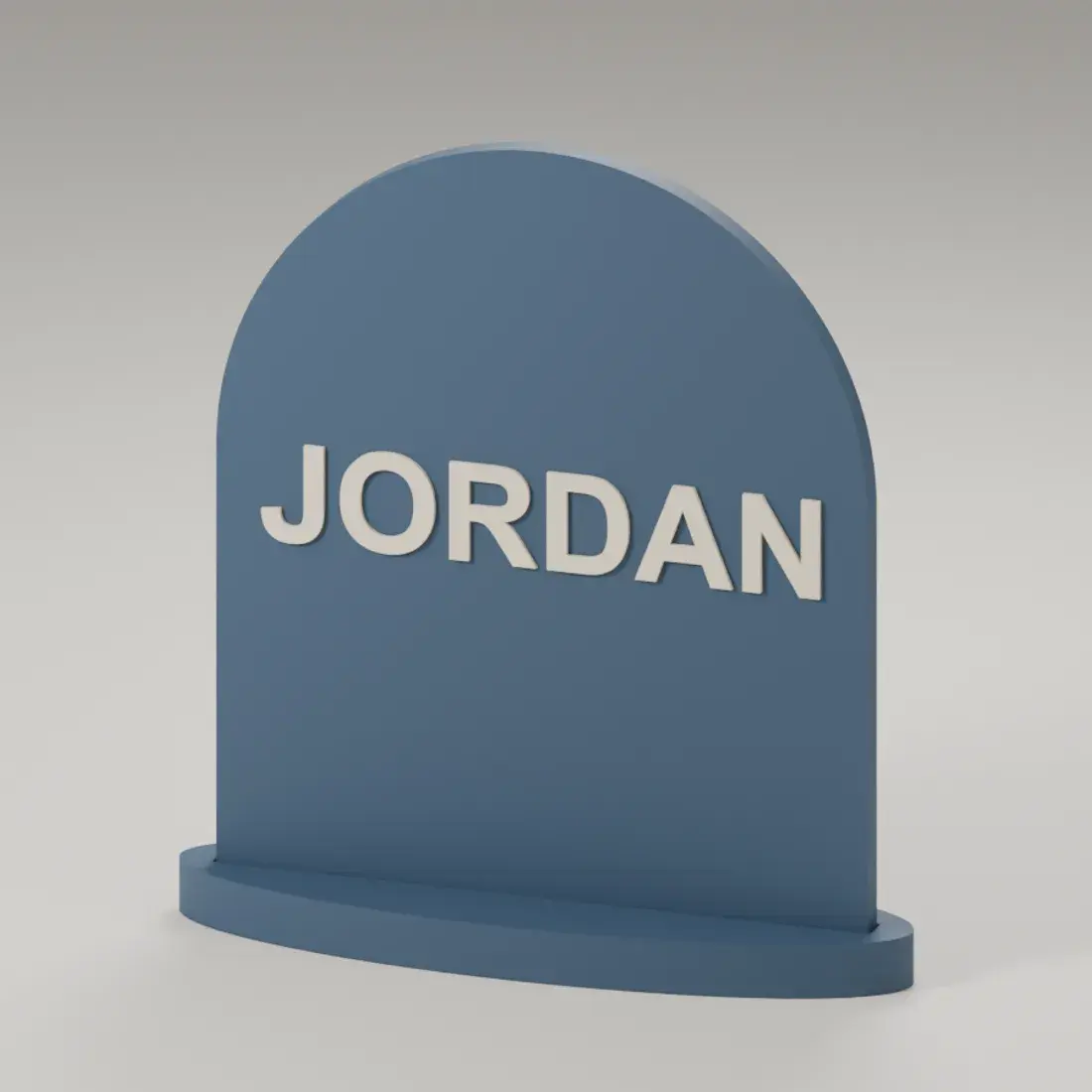 Render of the reception name display