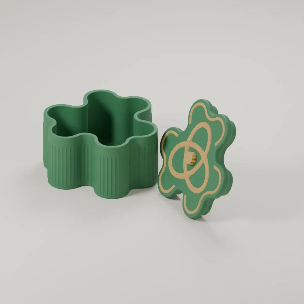Render of the celtic shamrock box
