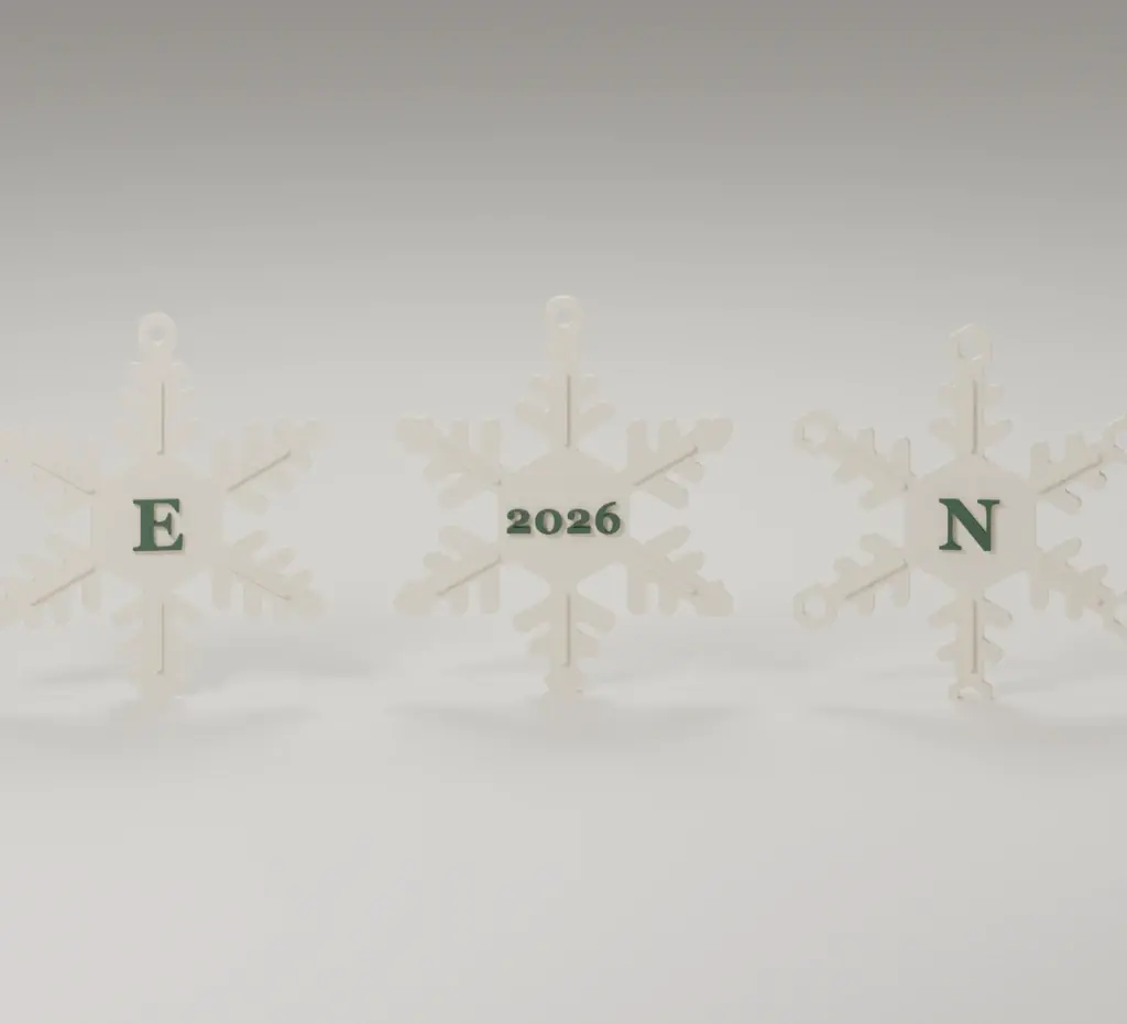 Render of the snowflake ornaments