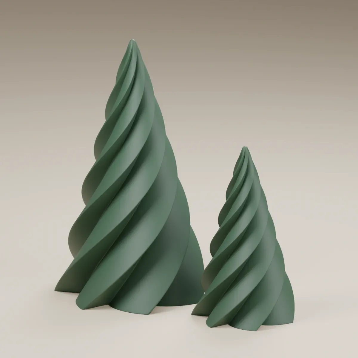 Render of the spiral evergreens