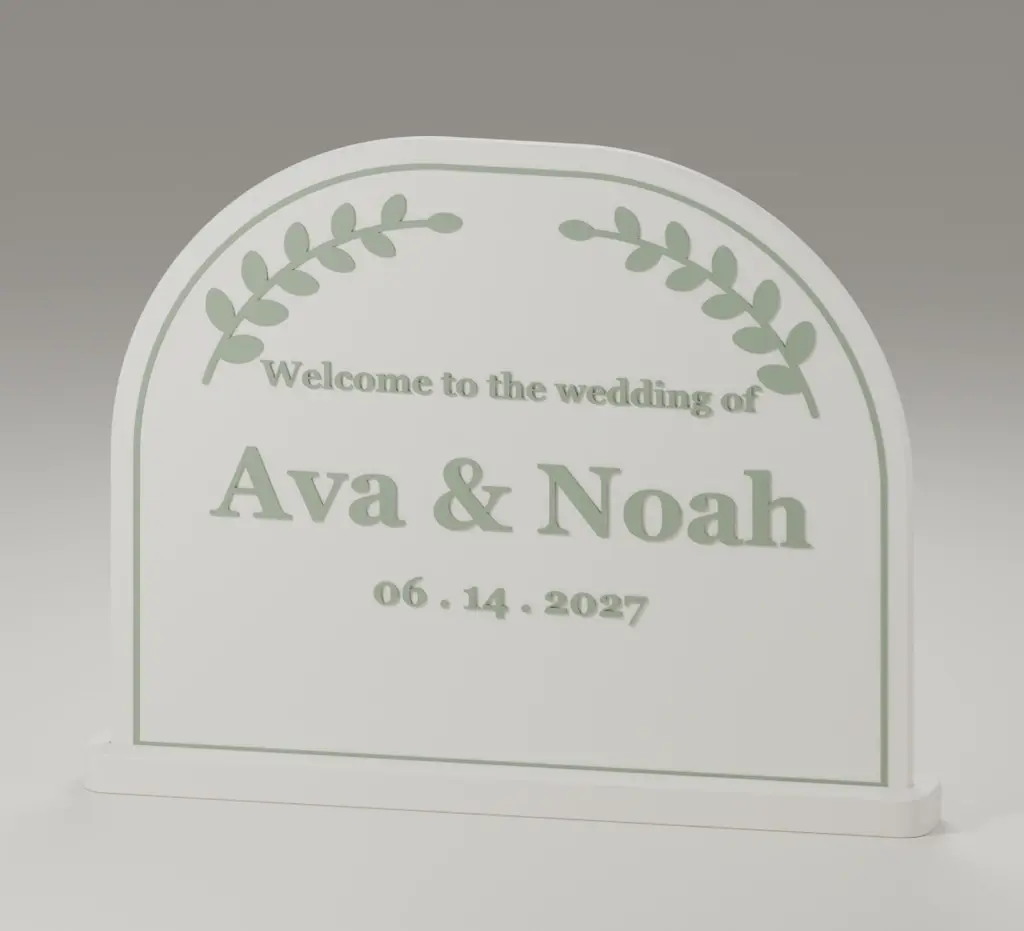 Render of the eucalyptus welcome sign