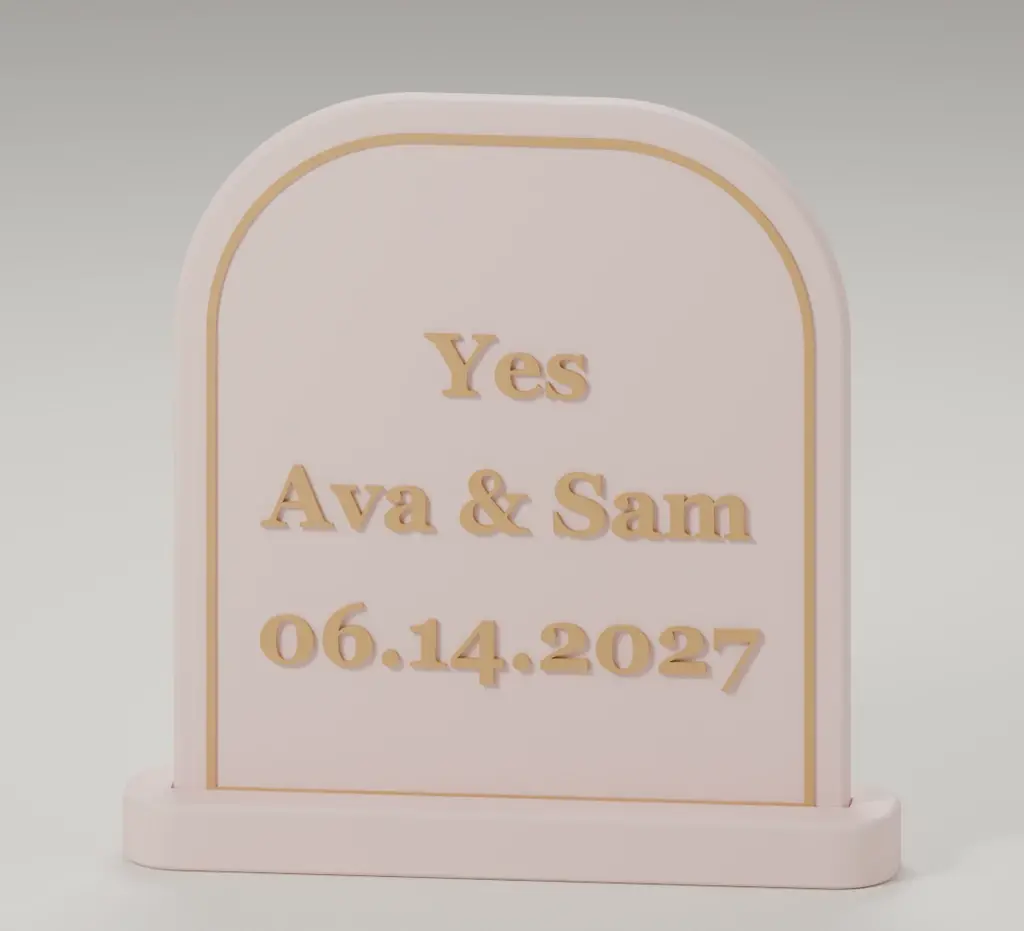 Render of the yes plaque