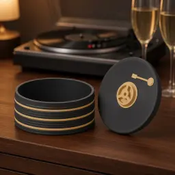 The our-song record box in Black & gold