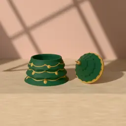 The Christmas tree box in Evergreen & gold