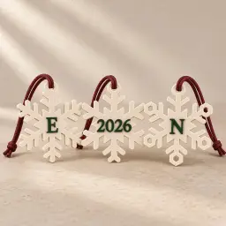 The snowflake ornaments in Ivory & Forest