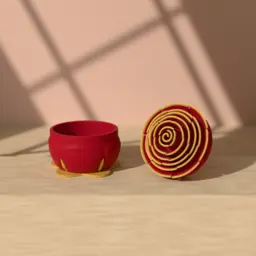The rose ring box in Deep red & gold