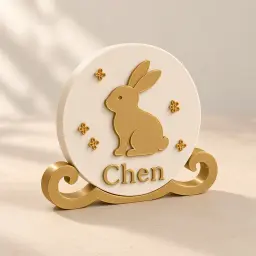 The moon rabbit display in Ivory & gold