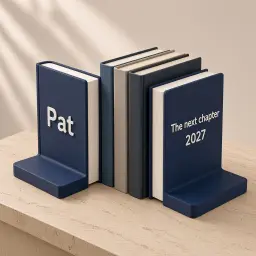 The next-chapter bookends in Navy & white