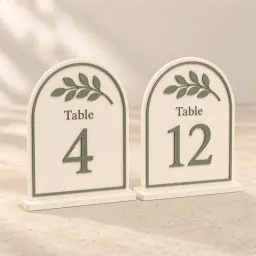 The eucalyptus table numbers in Ivory & sage
