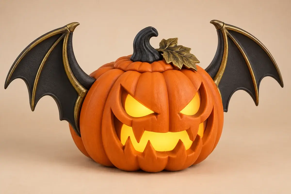 Original concept illustration for Batwing Jack Lantern
