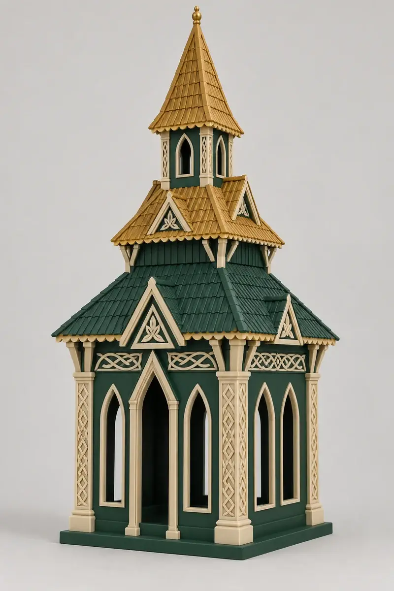 Original concept illustration for Nordic Stave Church Lantern