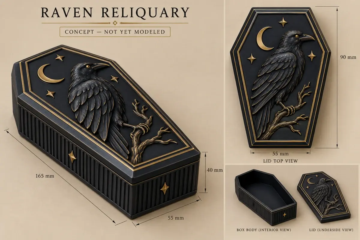 Original concept illustration for Raven Reliquary