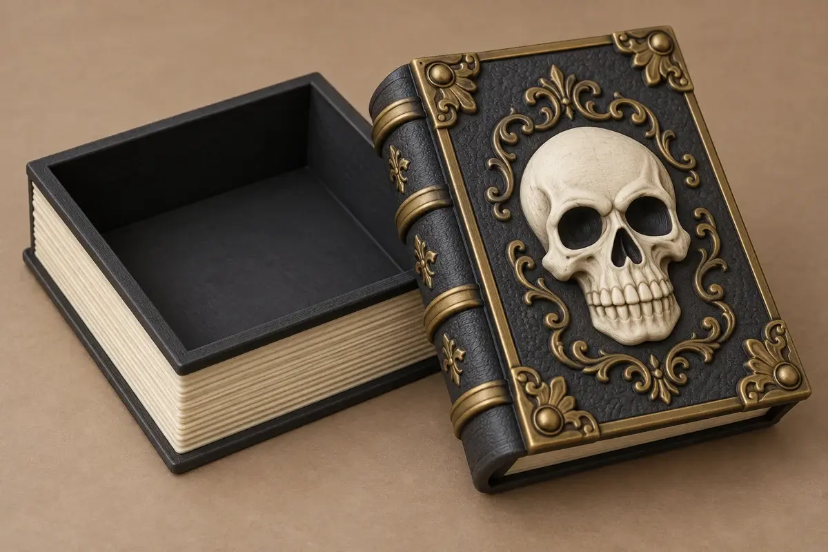 Original concept illustration for Skull Spellbook Box