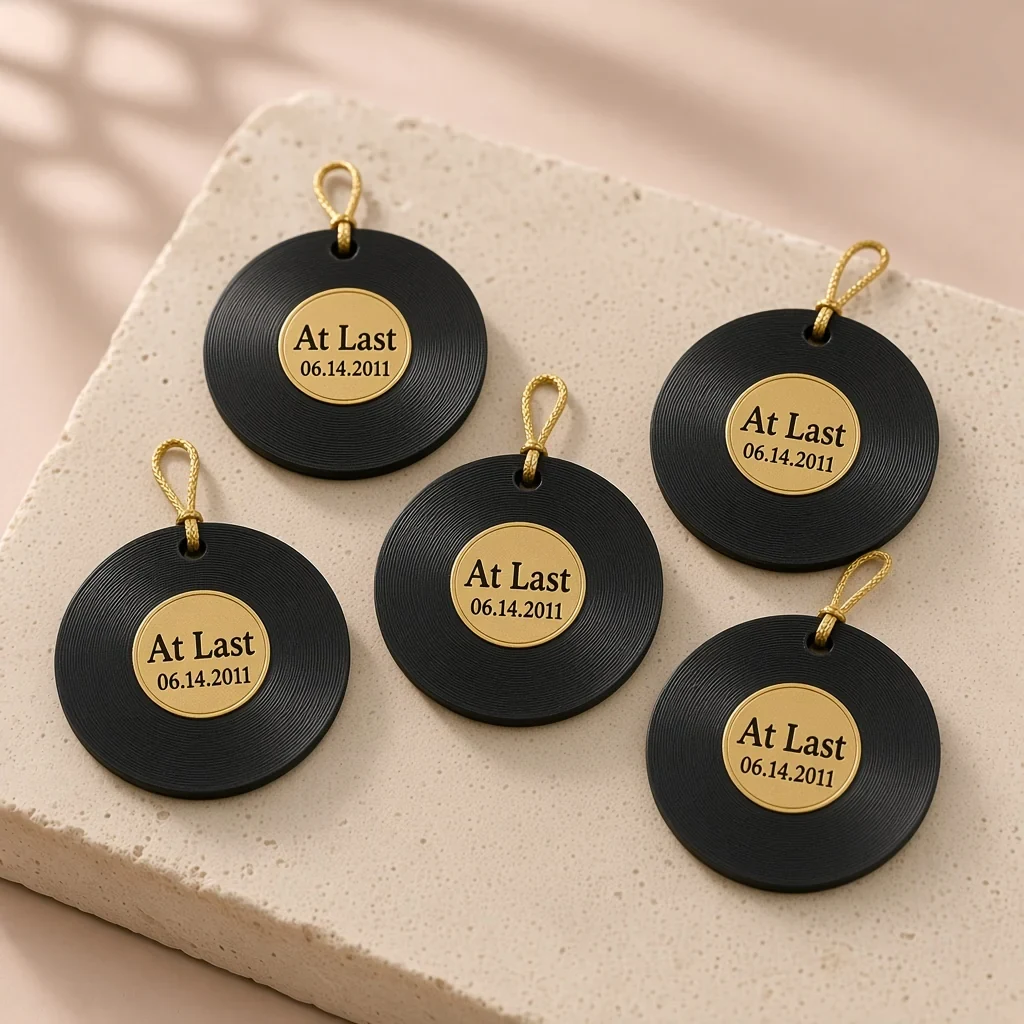The record keepsake medallions in Black & gold