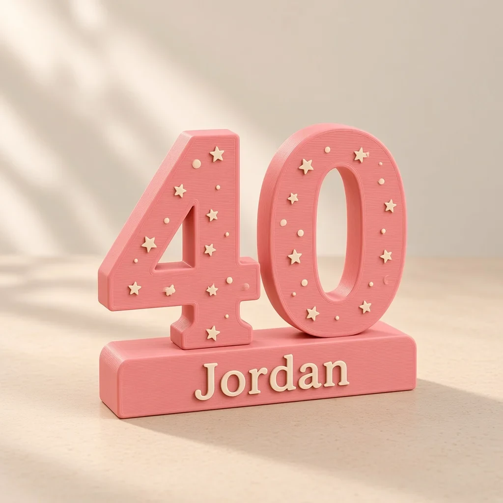 The milestone number display in Strawberry & cream