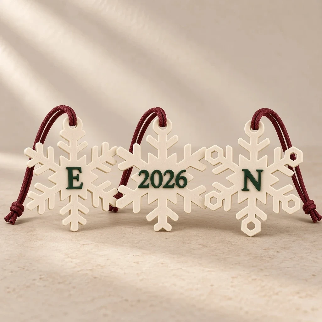 The snowflake ornaments in Ivory & Forest