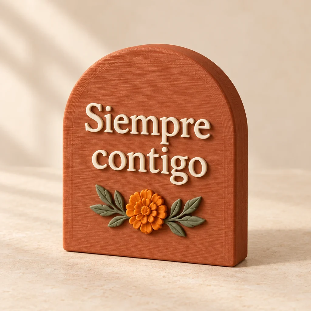 The remembrance message in Terracotta & Ivory & Marigold