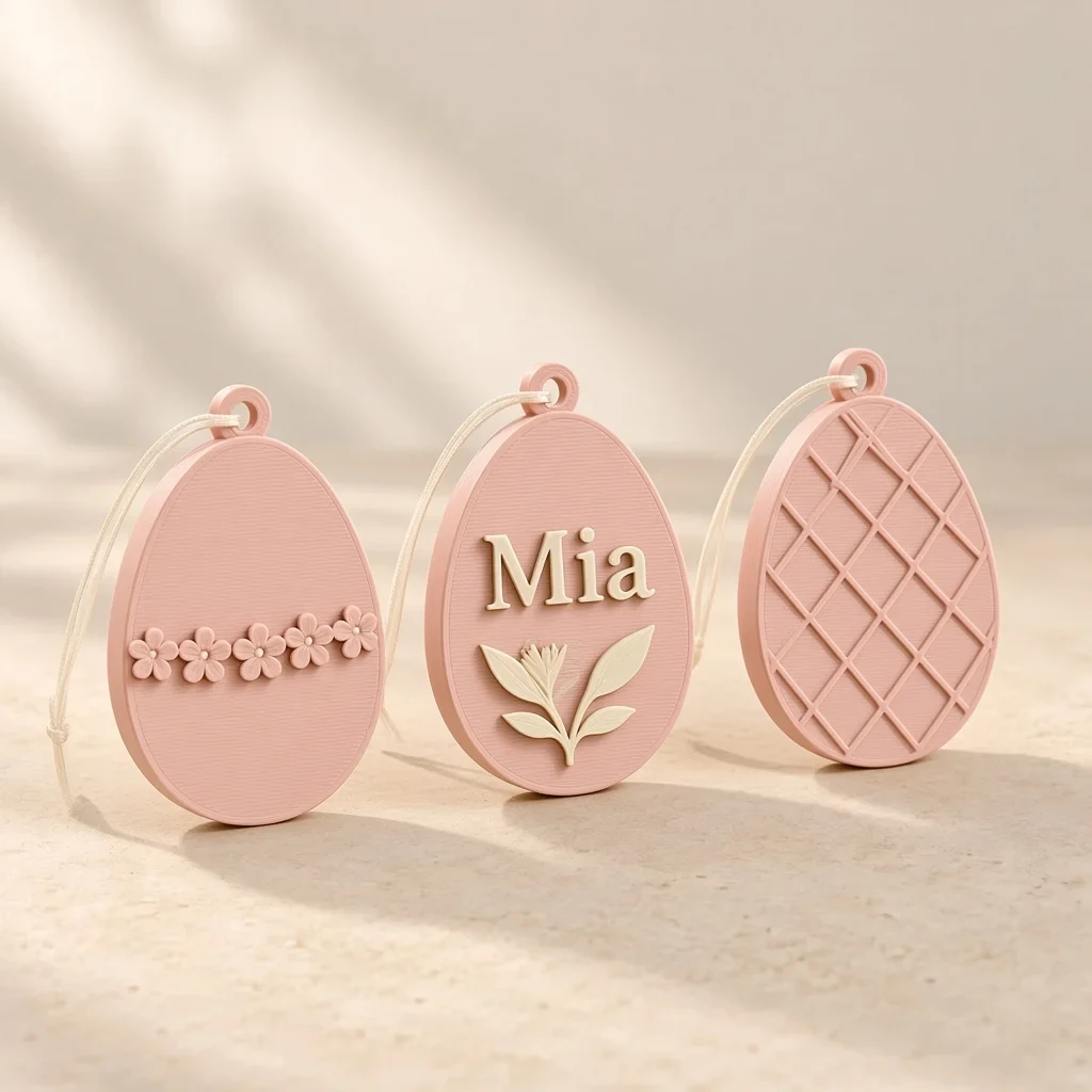 The blossom egg ornaments in Blush & ivory