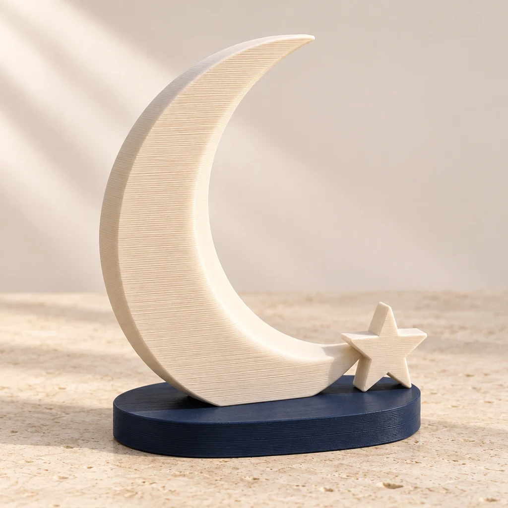 The crescent display in Ivory & Midnight