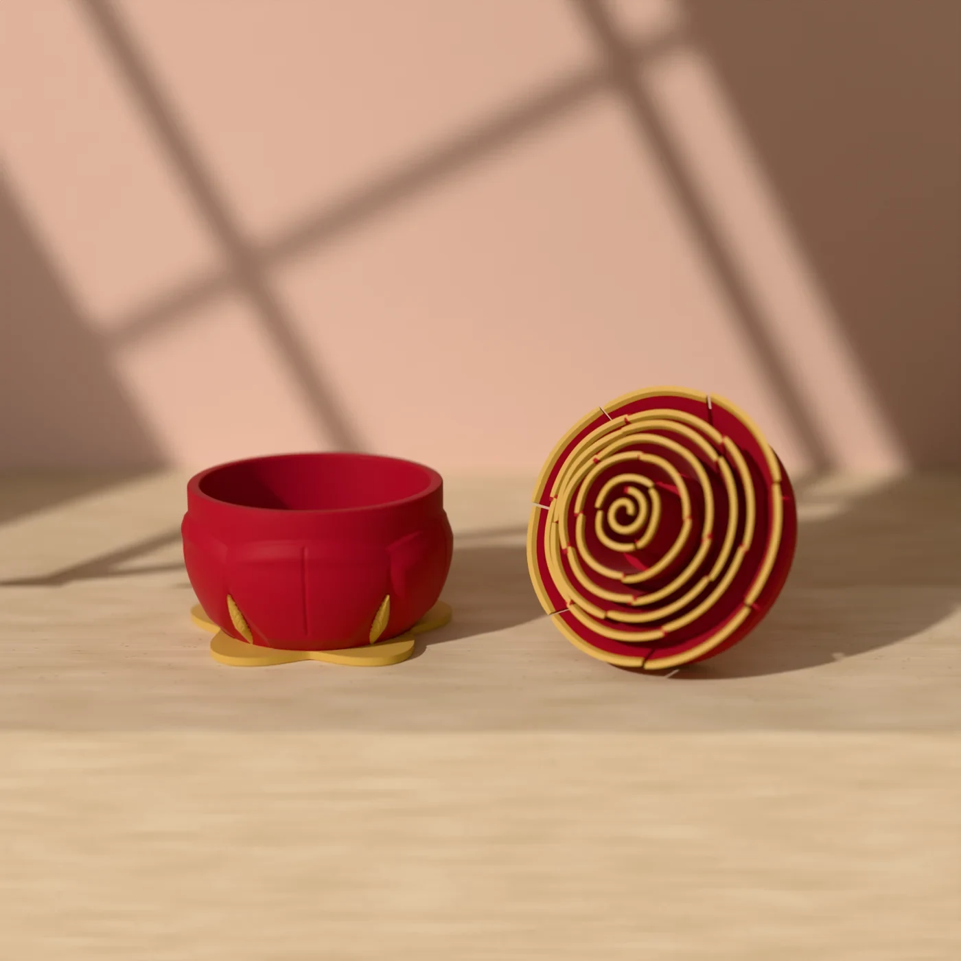 The rose ring box in Deep red & gold