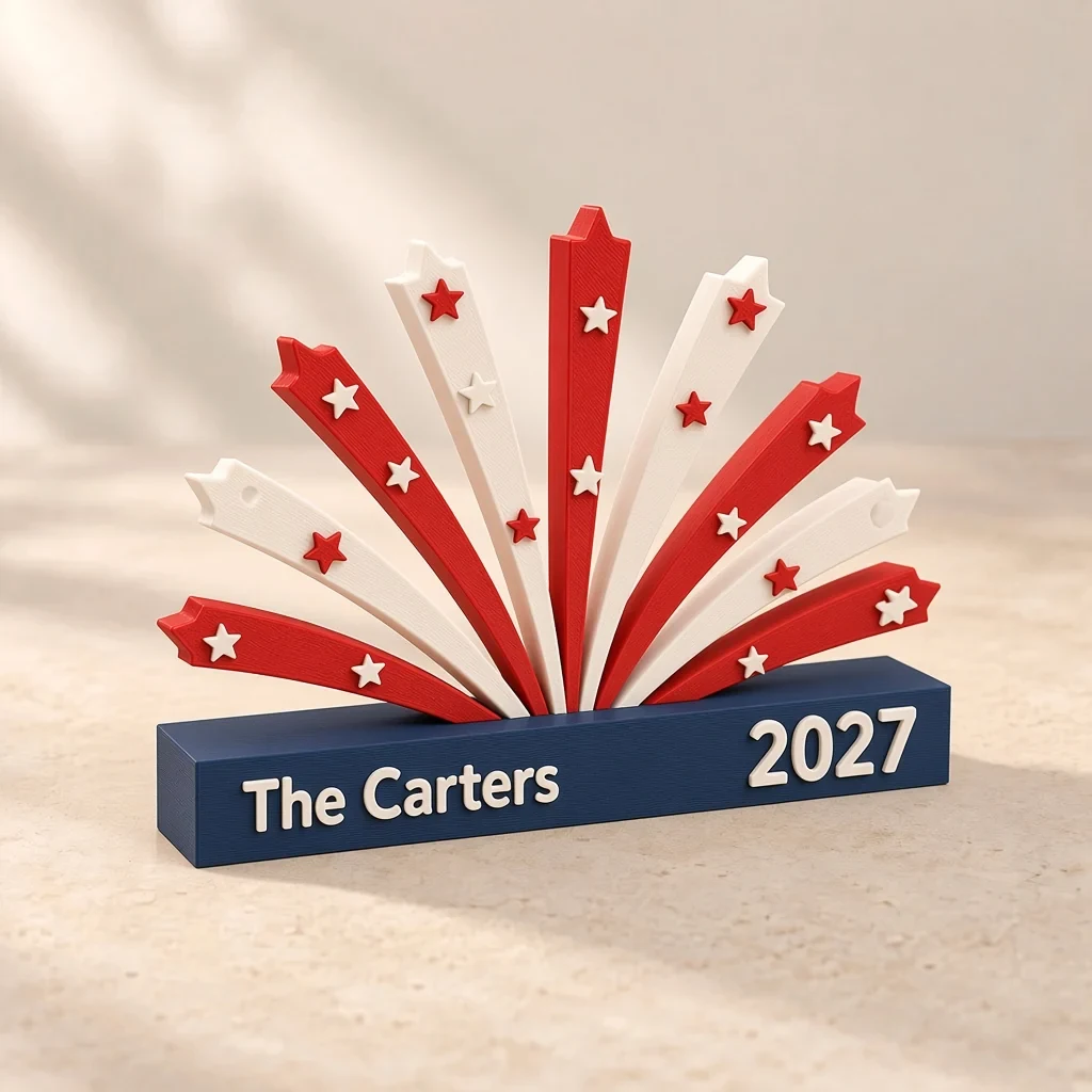 The firework centerpiece in Red, ivory & navy