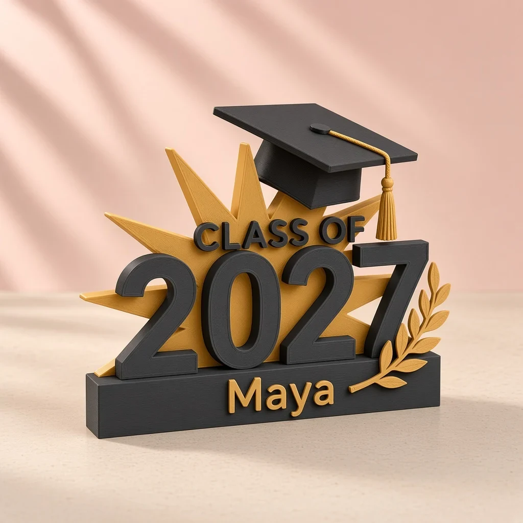 The class-year display in Black & gold