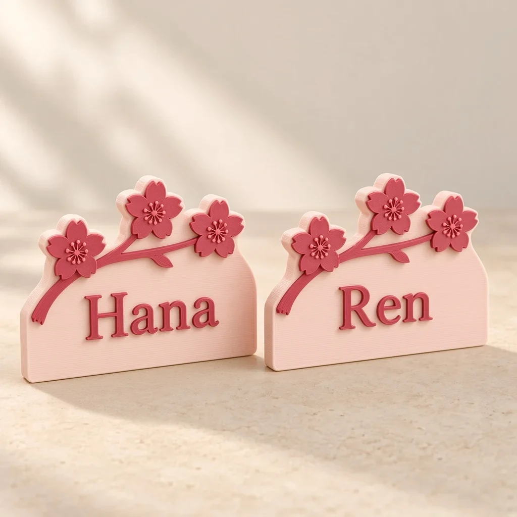 The blossom-branch place names in Blush & sakura
