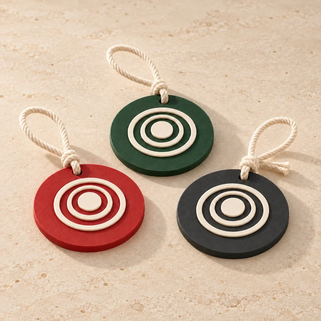 The circle keepsakes in Red & Green & Charcoal