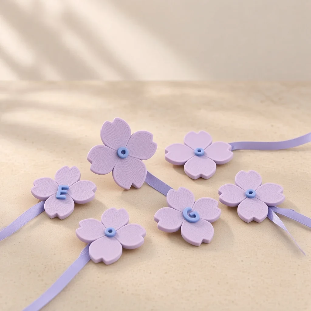 The pressed-flower keepsakes in Lavender & periwinkle