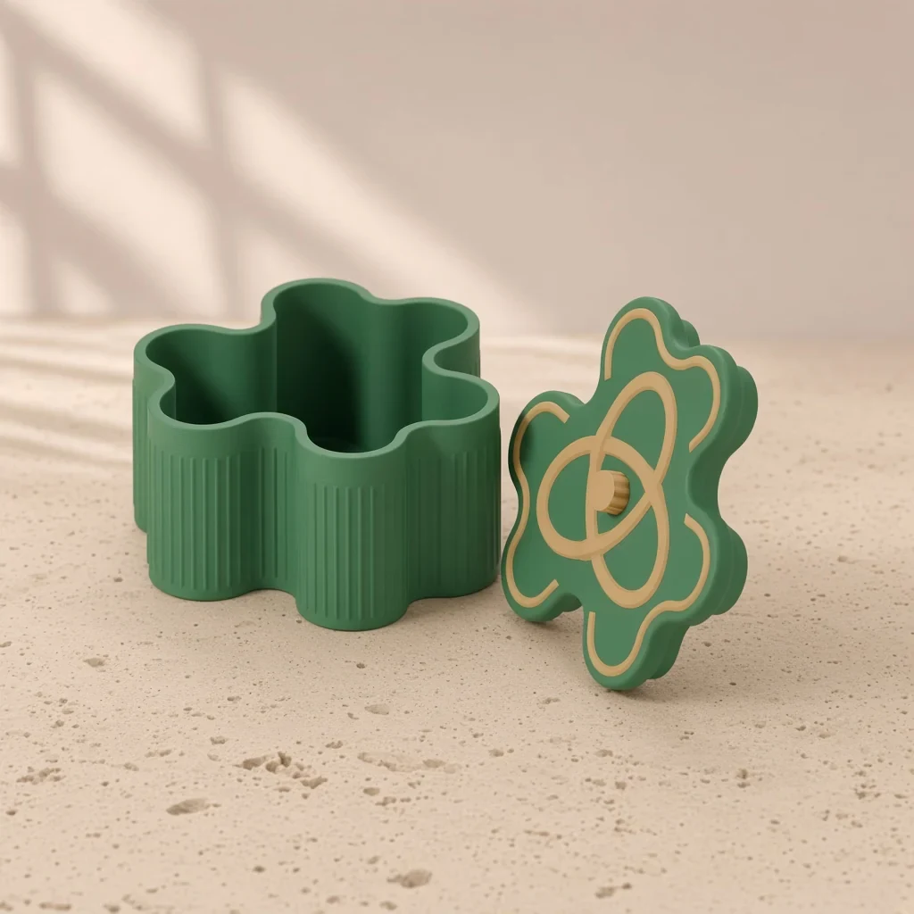 The Celtic shamrock box in Shamrock & gold